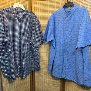 Two Men Short Sleeve Button Front Shirts Sz 3XT